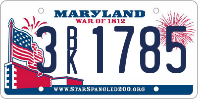 MD license plate 3BK1785