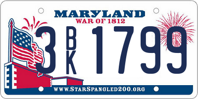 MD license plate 3BK1799