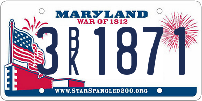 MD license plate 3BK1871