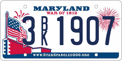 MD license plate 3BK1907