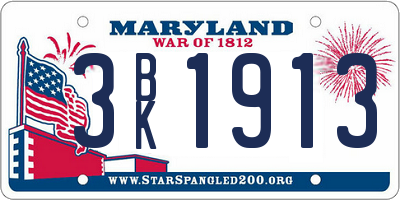 MD license plate 3BK1913
