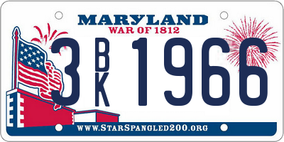 MD license plate 3BK1966