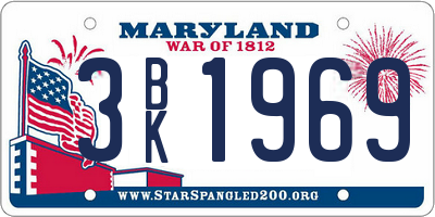 MD license plate 3BK1969