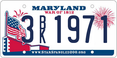 MD license plate 3BK1971