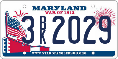 MD license plate 3BK2029