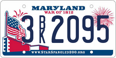 MD license plate 3BK2095