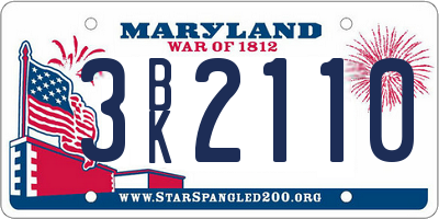 MD license plate 3BK2110