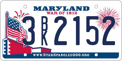 MD license plate 3BK2152