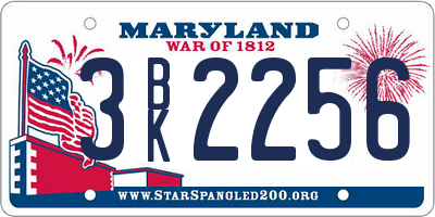 MD license plate 3BK2256
