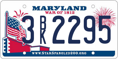 MD license plate 3BK2295