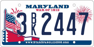 MD license plate 3BK2447