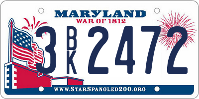 MD license plate 3BK2472