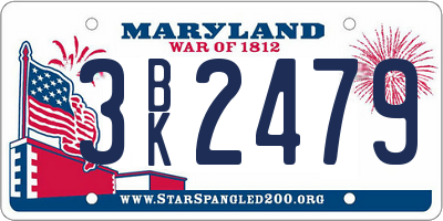 MD license plate 3BK2479