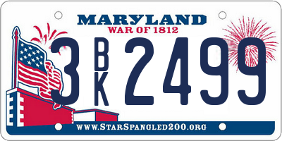 MD license plate 3BK2499