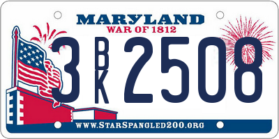 MD license plate 3BK2508