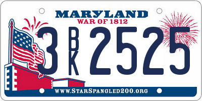MD license plate 3BK2525