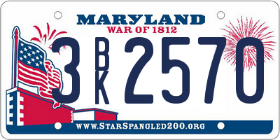 MD license plate 3BK2570