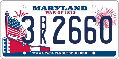 MD license plate 3BK2660