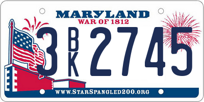MD license plate 3BK2745