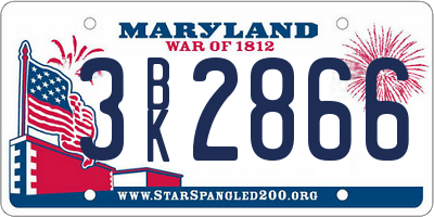 MD license plate 3BK2866