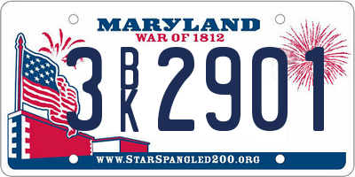 MD license plate 3BK2901