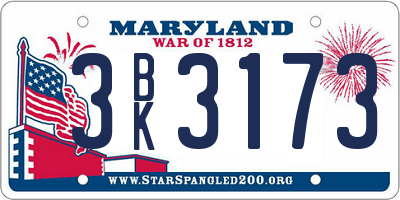 MD license plate 3BK3173