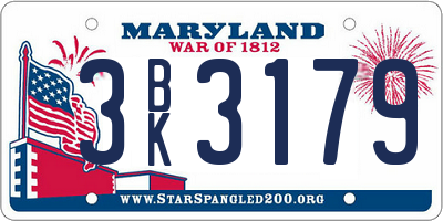 MD license plate 3BK3179