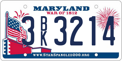 MD license plate 3BK3214