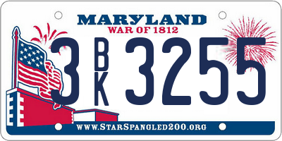 MD license plate 3BK3255
