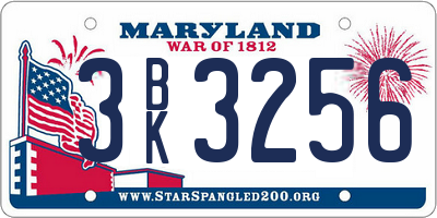 MD license plate 3BK3256