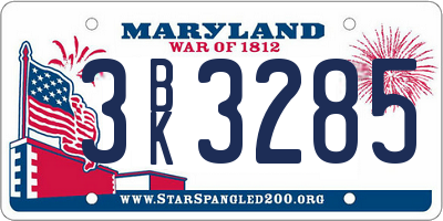 MD license plate 3BK3285