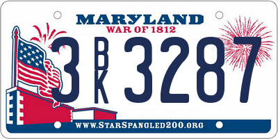 MD license plate 3BK3287