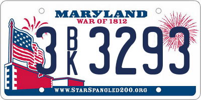 MD license plate 3BK3293