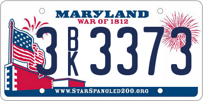 MD license plate 3BK3373