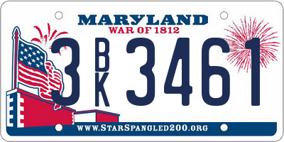 MD license plate 3BK3461