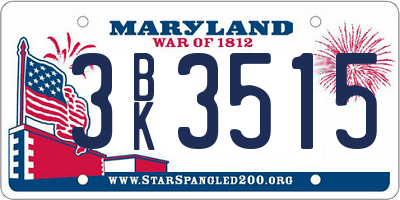 MD license plate 3BK3515