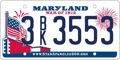 MD license plate 3BK3553