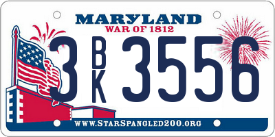 MD license plate 3BK3556