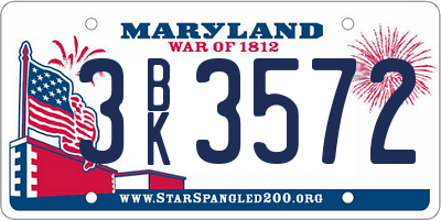 MD license plate 3BK3572