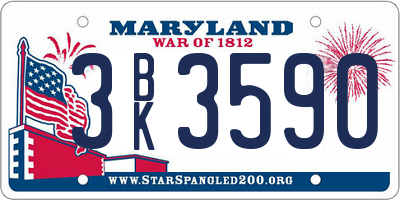 MD license plate 3BK3590
