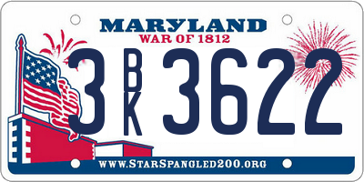 MD license plate 3BK3622