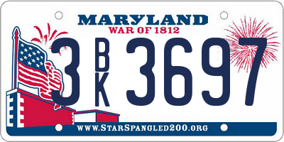 MD license plate 3BK3697