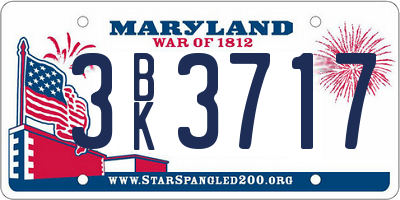 MD license plate 3BK3717