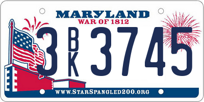 MD license plate 3BK3745