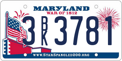 MD license plate 3BK3781
