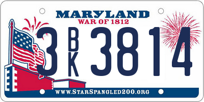 MD license plate 3BK3814