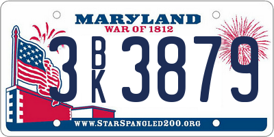 MD license plate 3BK3879