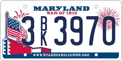 MD license plate 3BK3970