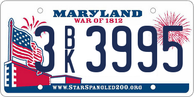 MD license plate 3BK3995