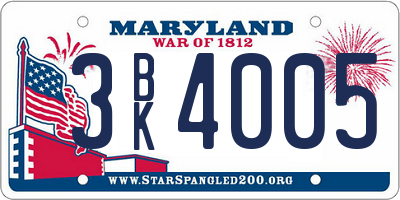 MD license plate 3BK4005